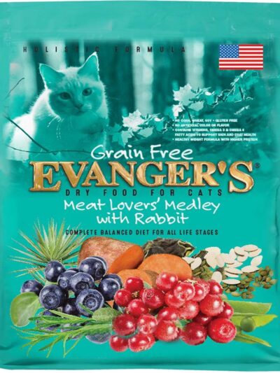 Evanger's Grain-Free Dry Cat & Kitten Food Meat Lover's Medley with Rabbit 4.4lb
