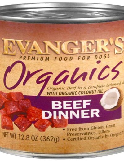 Evanger's Organics Wet Dog Food Beef 12.8oz 12pk