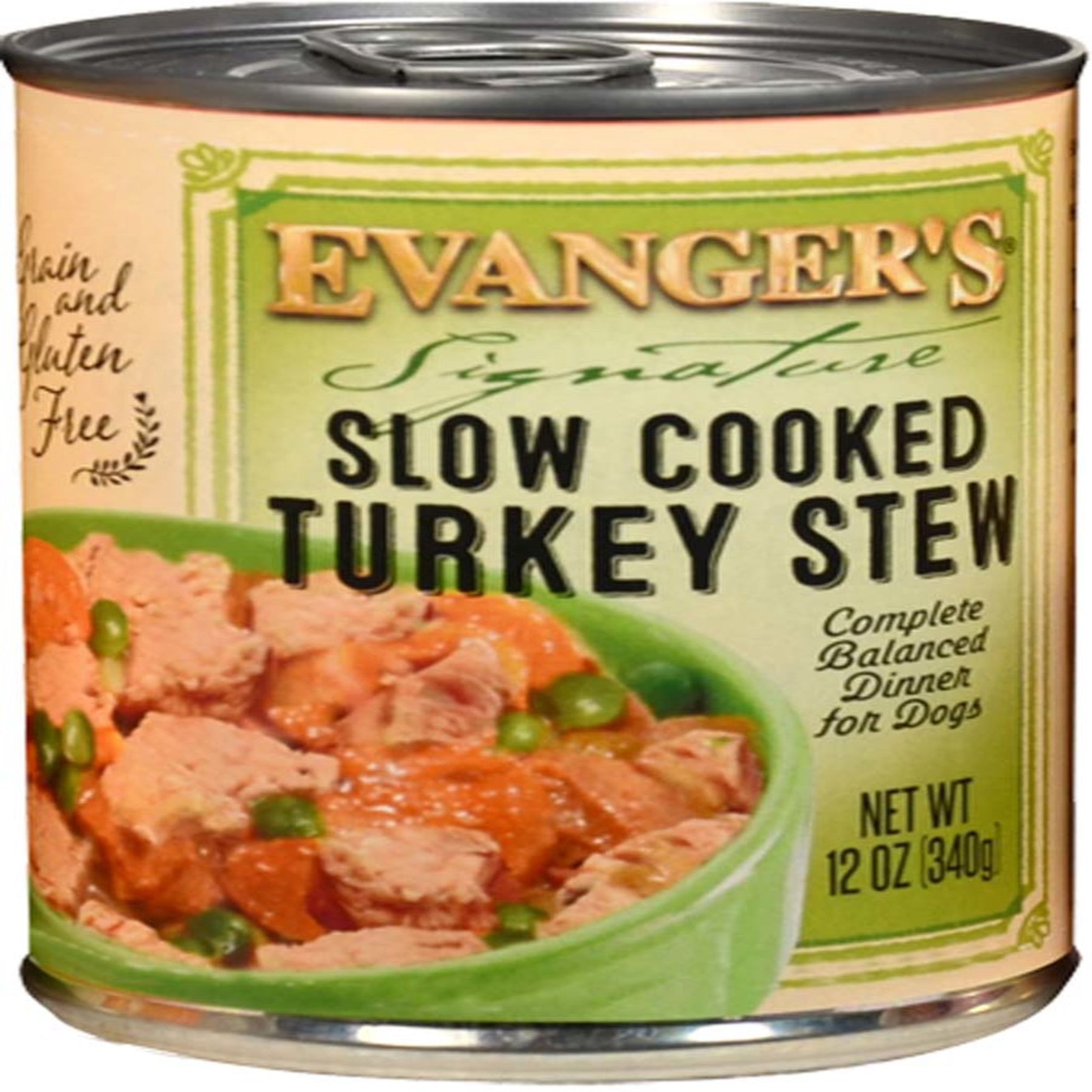 Evanger's Signature Series Wet Dog Food Slow Cooked Turkey Stew 12oz 12pk