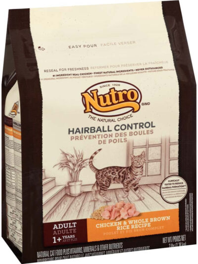 Nutro Products Wholesome Essentials Hairball Control Adult Dry Cat Food Chicken & Brown Rice 3lb