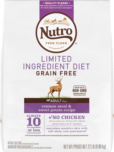 Nutro Products Limited Ingredient Diet Adult Dry Dog Food Venison & Sweet Potato 22lb