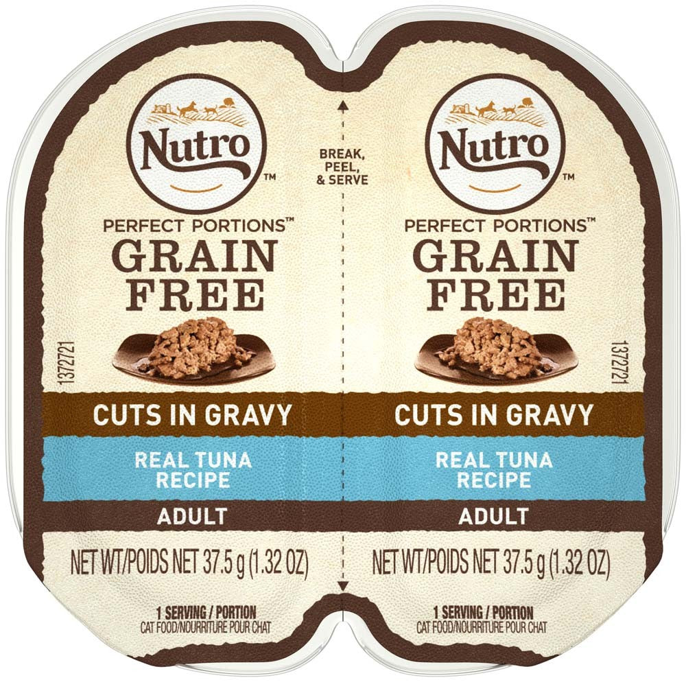 Nutro Products Perfect Portions Grain Free Cuts in Gravy Adult Wet Cat Food Tuna 2.6oz 24pk