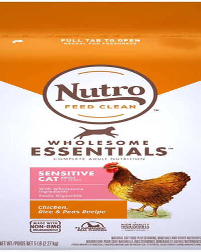 Nutro Products Wholesome Essentials Sensitive Adult Dry Cat Food Chicken, Rice & Peas 5lb