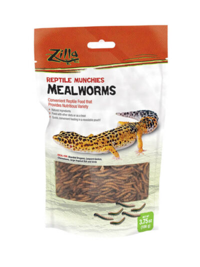 Zilla Reptile Munchies Mealworm 1ea/Resealable Bag, 3.75 oz