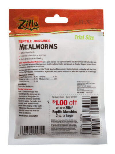 Zilla Reptile Munchies Mealworm 1ea/.5 oz