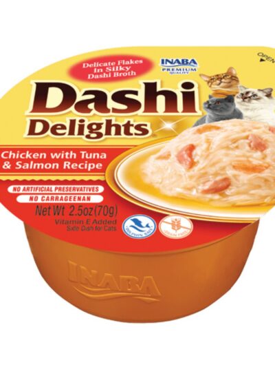 Inaba Dashi Delight 2.5oz. Chicken Tuna Salmon (6 count)