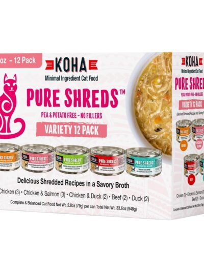 Koha Cat Grain Free Shredded 2.8oz. Variety Pack (Case of 24)