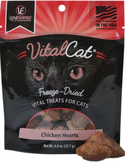Vital Essentials Cat Freeze Dried Chicken Hearts .8oz.