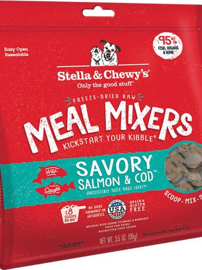 Stella And Chewys Freeze Dried Dog Food-Mixers Salmon Cod 3.5oz.
