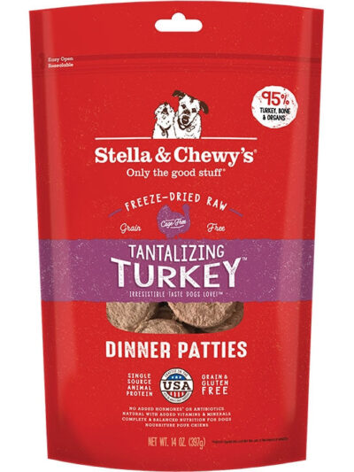 Stella And Chewys Freeze Dried Tantalizing Turkey Dinner Patties 14oz.