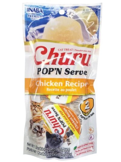 Inaba Churu Pop'N Serve Cat Treat Chicken 2.46oz. (Case of 4)