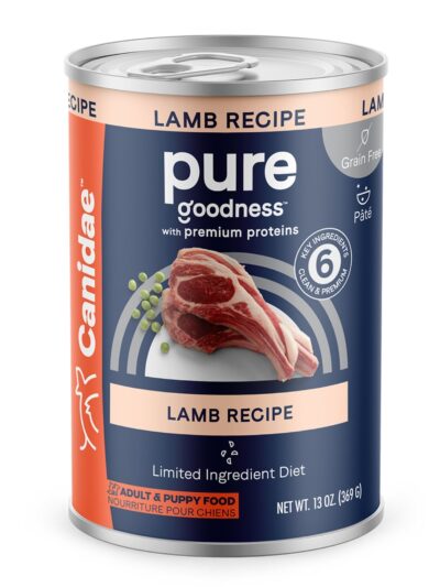 CANIDAE PURE Goodness GrainFree LID Canned Dog Food Land Formula w/Lamb, 12ea/13 oz