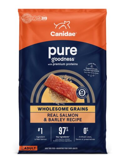 CANIDAE PURE Farm To Bowl w/Wholesome Grains Dry Dog Food Salmon Barley, 1ea/4 lb