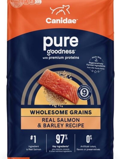 CANIDAE PURE Farm To Bowl w/Wholesome Grains Dry Dog Food Salmon Barley, 1ea/22 lb