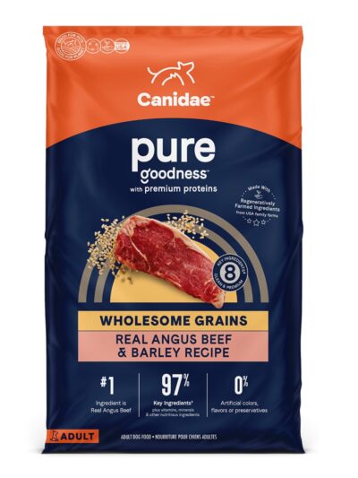 CANIDAE PURE Farm To Bowl w/Wholesome Grains Dry Dog Food Beef Barley, 1ea/22 lb