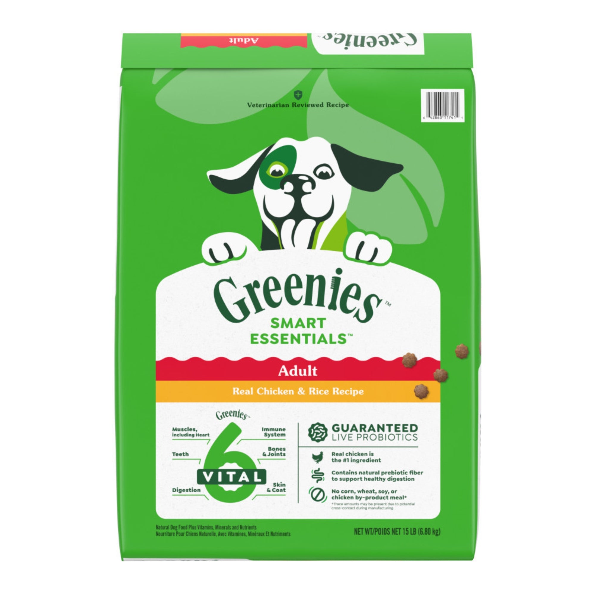 Greenies Smart Essentials Adult Dry Dog Food Chicken Rice, 1ea/15 lb