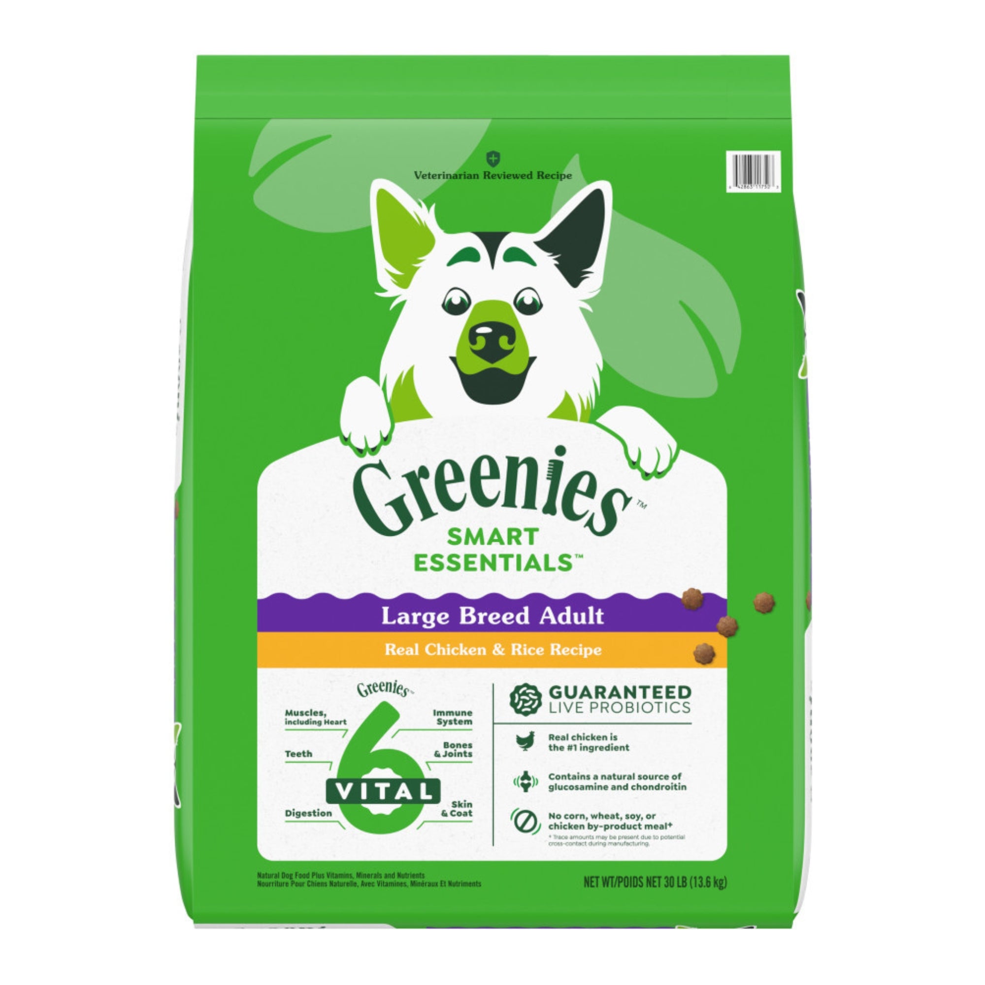 Greenies Smart Essentials Large Breed Dry Dog Food Chicken Rice, 1ea/30 lb