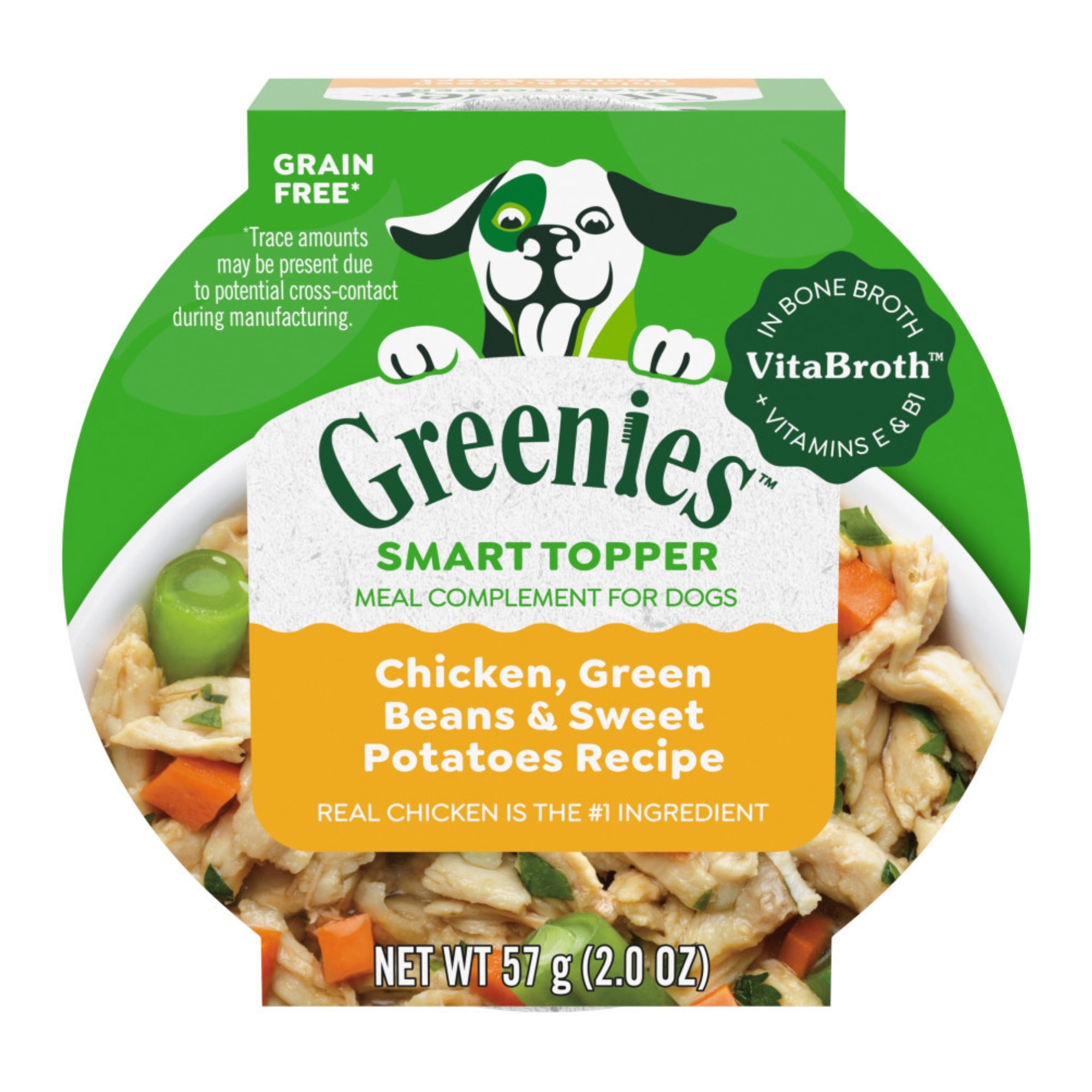 Greenies Smart Topper GrainFree Meal Compliment for Dogs Chicken, Green Beans Sweet Potato, 10ea/2 oz