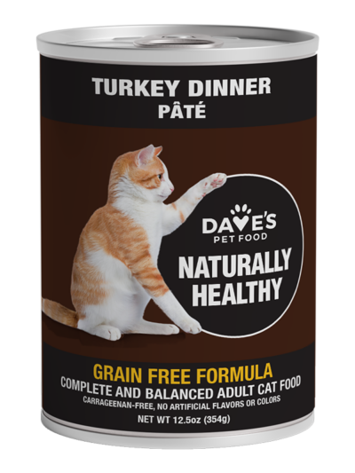 Dave's Naturally Healthy Cat Food; Turkey Formula 12.5oz. (Case of 12)