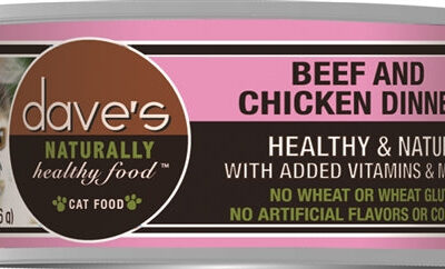 Daves Naturally Healthy Cat Food, Beef and Chicken Dinner 5.5oz. (Case of 24)