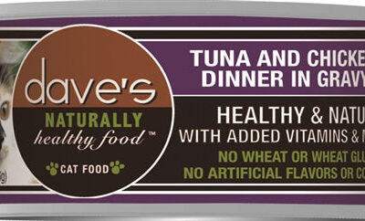 Daves Naturally Healthy Cat Food; Tuna and Chicken Dinner In Gravy 5.5oz. (Case of 24)