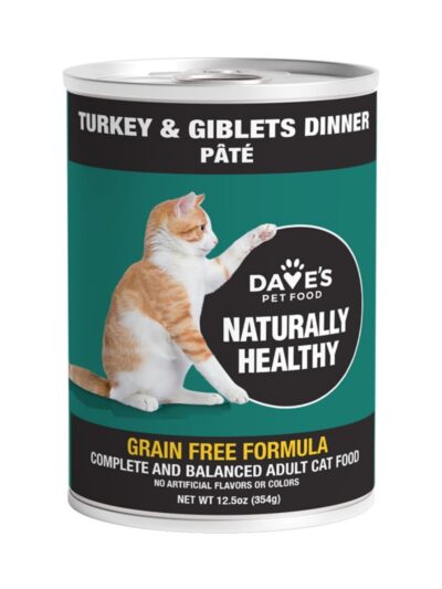 Dave's Naturally Healthy Cat Food; Turkey and Giblets Pate Dinner 13.2oz. (Case of 12)