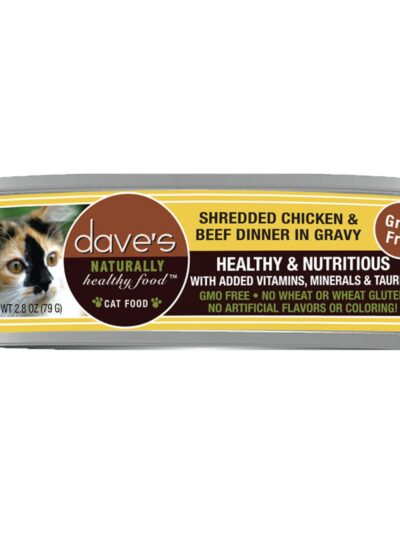Dave's Cat Grain Free Shredded Chicken N Beef 2.8oz. (Case of 24)