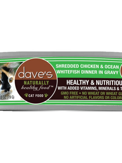 Dave's Cat Grain Free Shredded Chicken N Whitefish 2.8oz. (Case of 24)