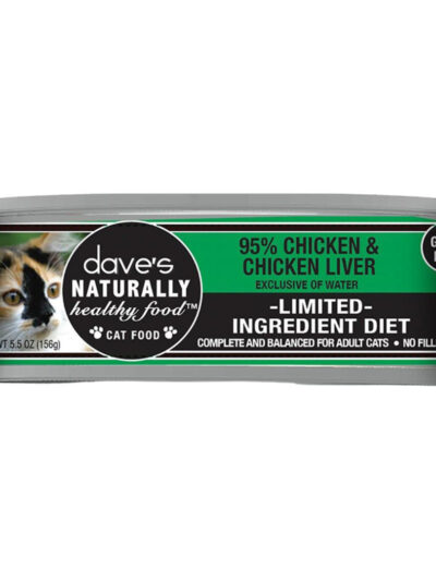 Dave's Pet Food Cat Grain Free Naturally Healthy 95% Chicken 5.5oz. (Case of 24)