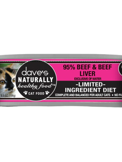 Dave's Pet Food Cat Grain Free Naturally Healthy 95% Beef 5.5oz. (Case of 24)