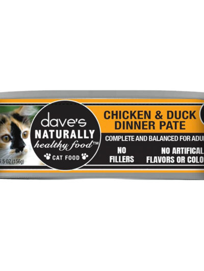 Dave's Pet Food Cat Grain Free Naturally Healthy Chicken Duck 5.5oz. (Case of 24)