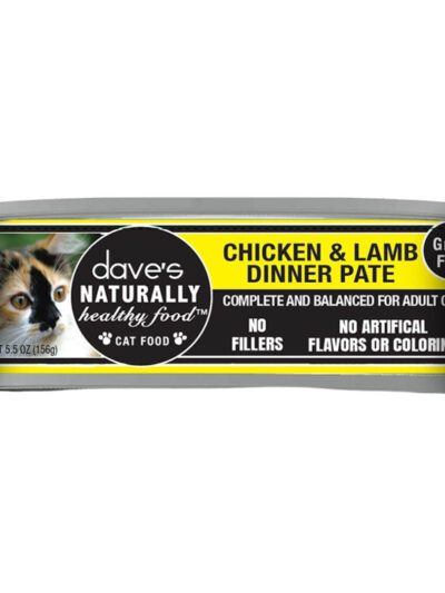 Dave's Pet Food Cat Grain Free Naturally Healthy Chicken Lamb 5.5oz. (Case of 24)