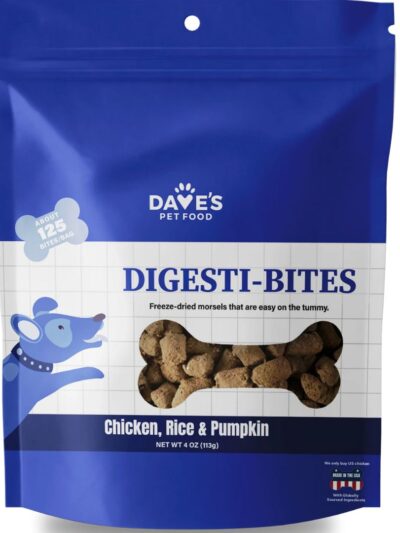 Dave'S Pet Food Dog Digesti-Bites Freeze-Dried Chicken Rice & Pumpkin 4Oz