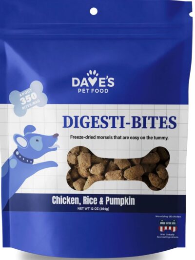 Dave'S Pet Food Dog Digesti-Bites Freeze-Dried Chicken Rice & Pumpkin 12Oz