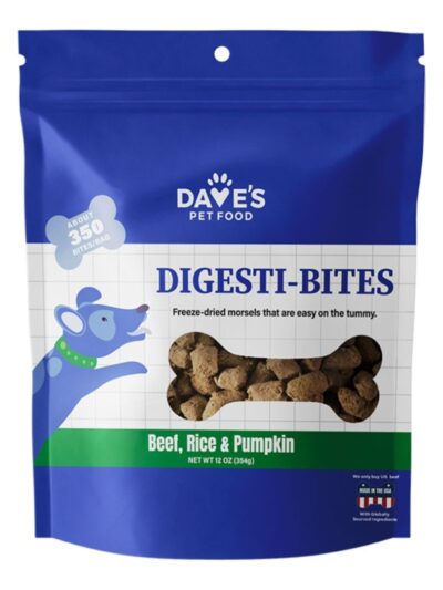 Dave'S Pet Food Dog Digesti-Bites Freeze-Dried Beef Rice & Pumpkin 12Oz