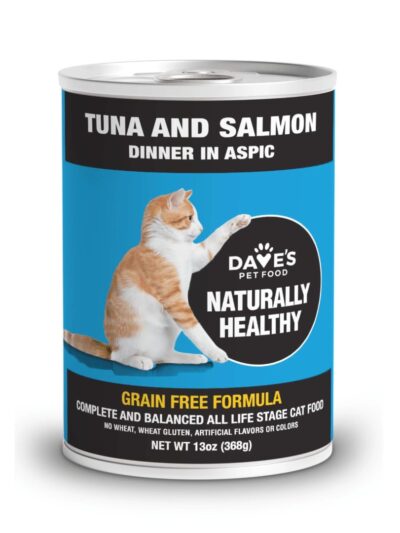 Dave'S Pet Food Cat Naturally Healthy Grain Free Tuna Salmon 12/13Oz