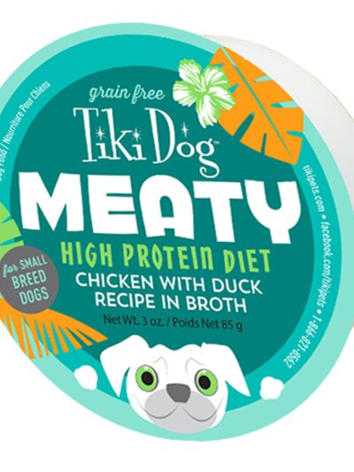 Tiki Pets Dog Mighty Chicken Duck 3oz. (Case of 4)