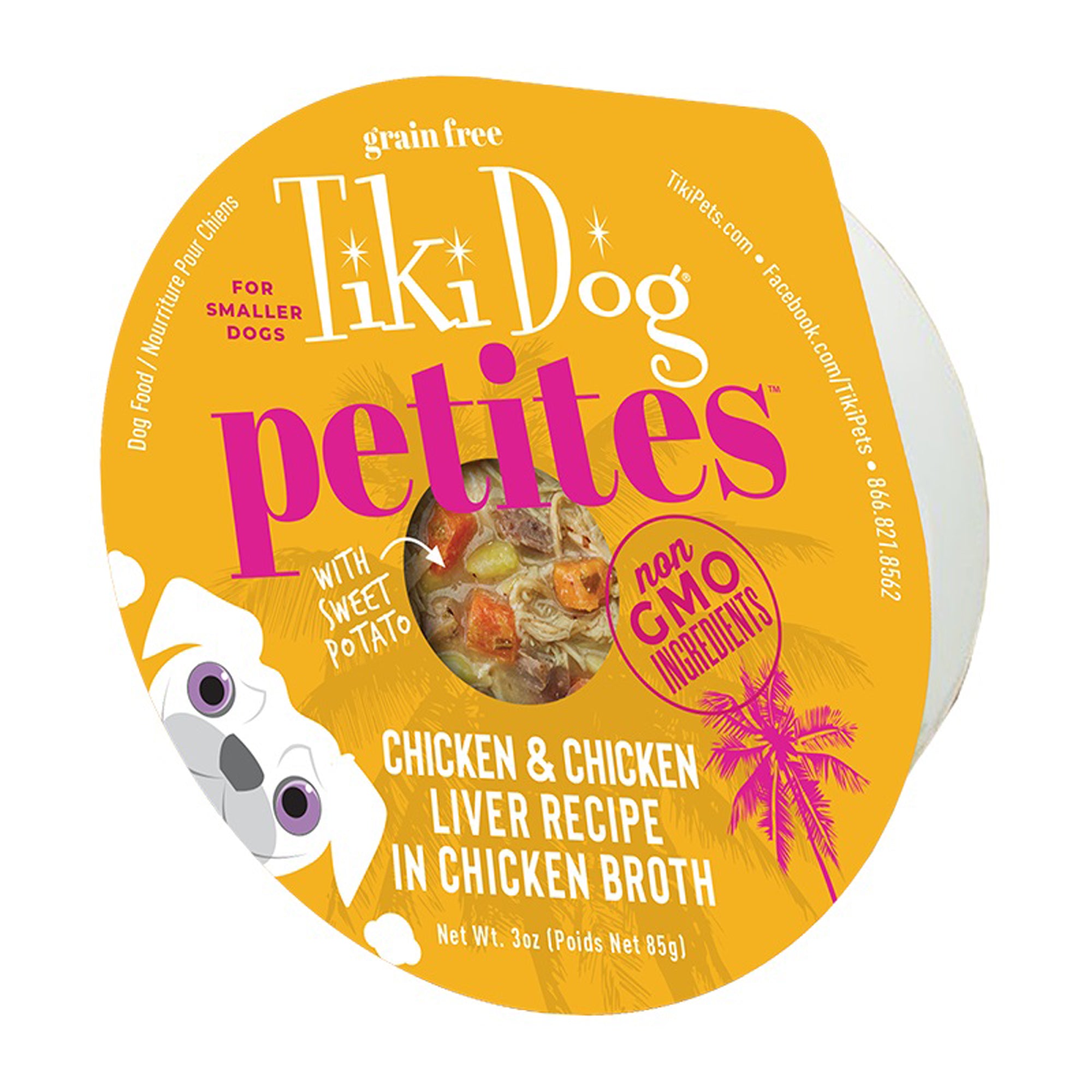 Tiki Pets Dog Aloha Petites Chicken 3oz. (Case of 4)