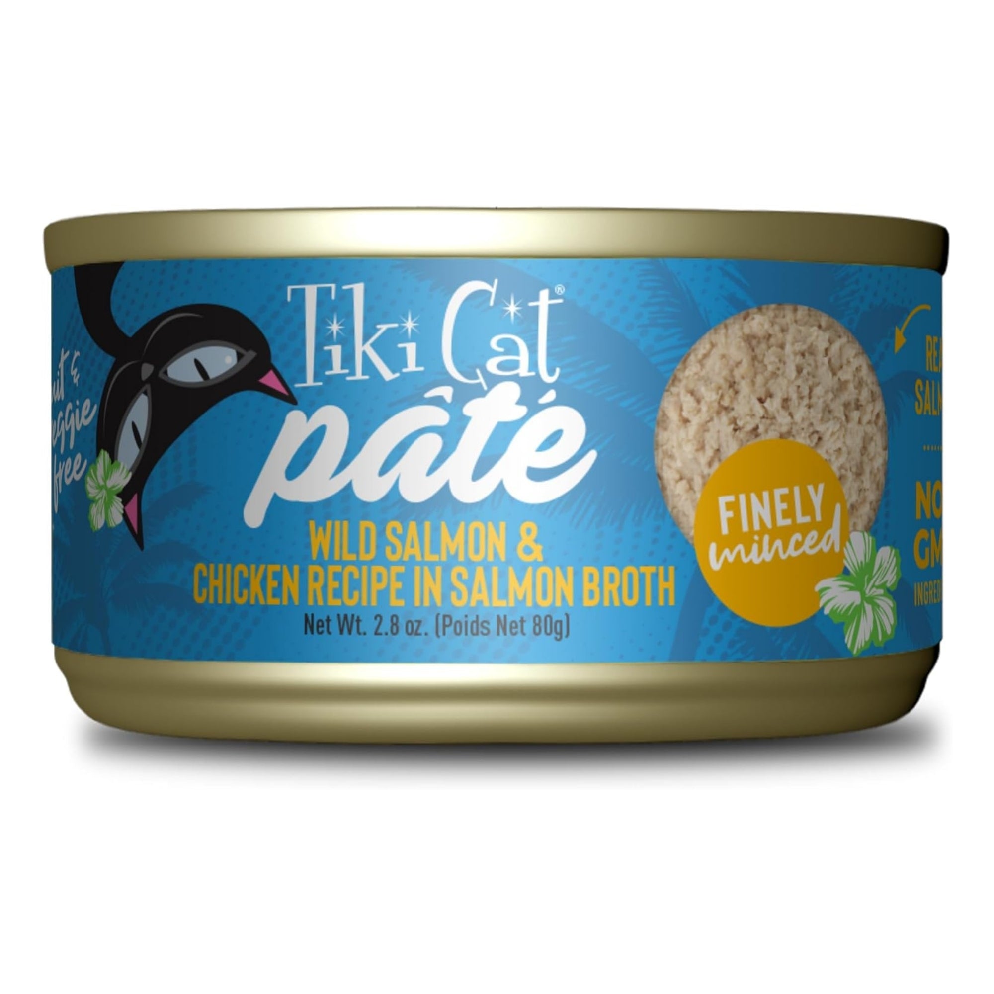 Tiki Pets Cat Luau Pate Wild Salmon & Chicken 12 Count Tray 2.8oz.