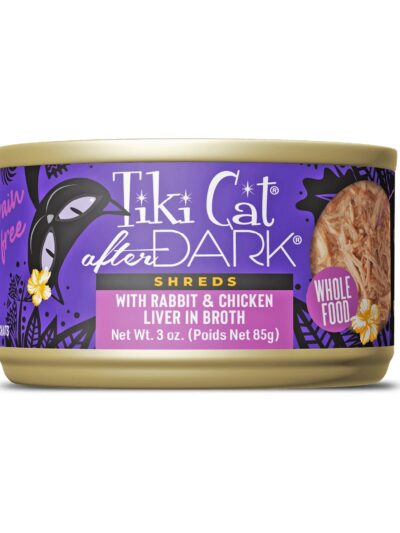 Tiki Pet Cat After Dark Shreds Rabbit & Chicken Liver 3oz. (Case of 12)