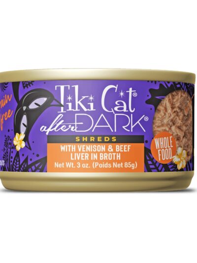 Tiki Pet Cat After Dark Shreds Venison & Beef Liver 3oz. (Case of 12)