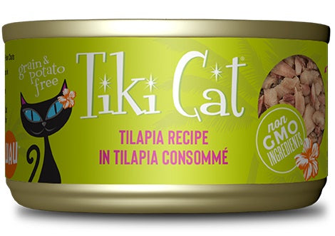 Tiki Pet Cat Kapi'olani Luau Tilapia 2.8oz. (Case of 12)