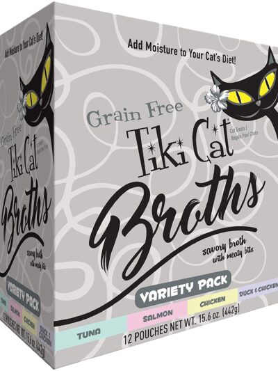 Tiki Pets Cat Broth Variety Pack 1.3oz. Pouch (Case of 12)