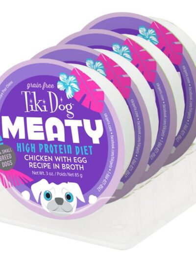 Tiki Pets Dog Meaty Chicken With Egg 3oz. (Case of 4)