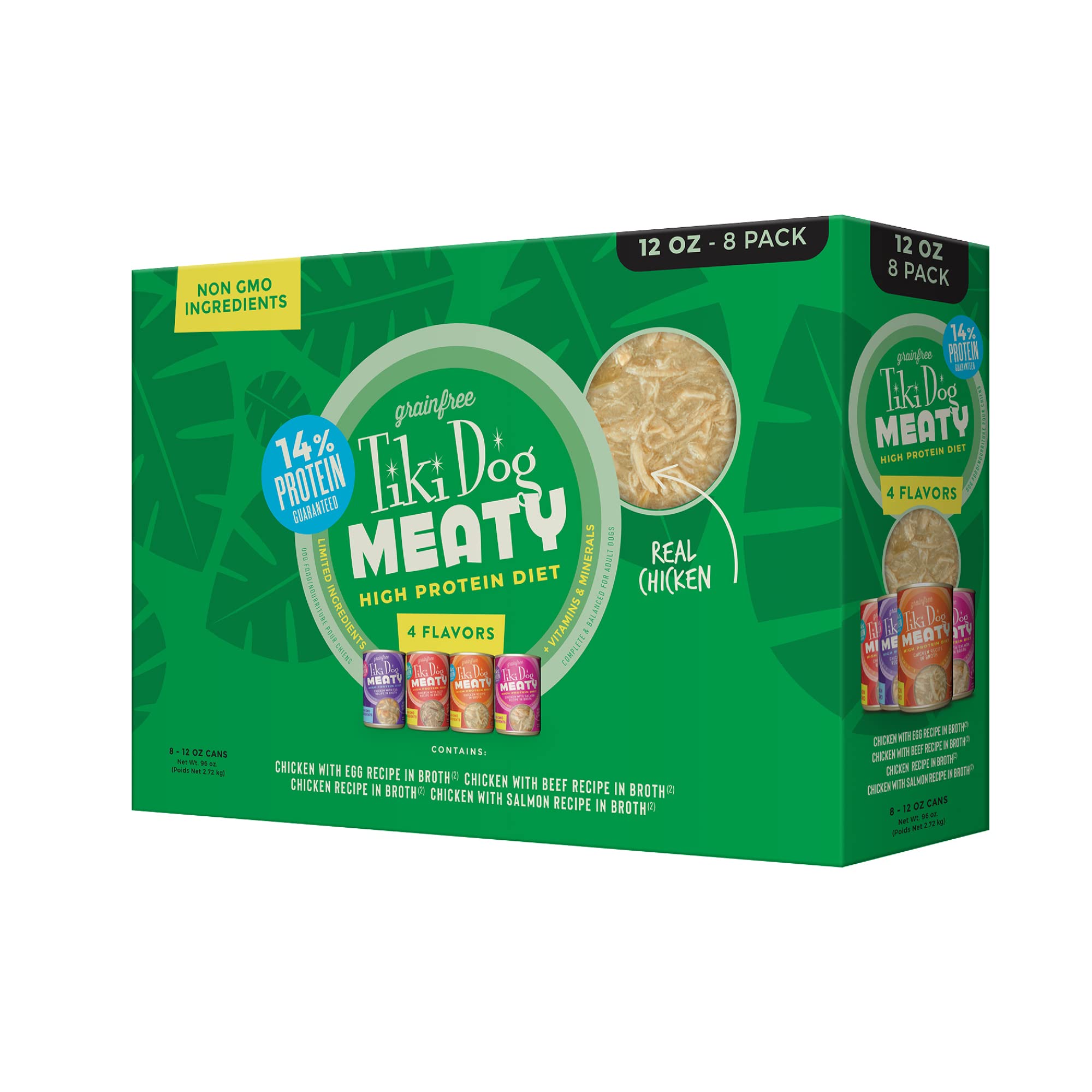Tiki Pet Dog Meaty 12oz. Variety Pack 8Pack (Case Of 12)