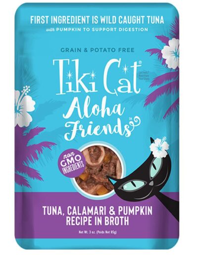 Tiki Pets Cat Aloha Friends Tuna and Calamari 3oz. Pouch (Case of 12)