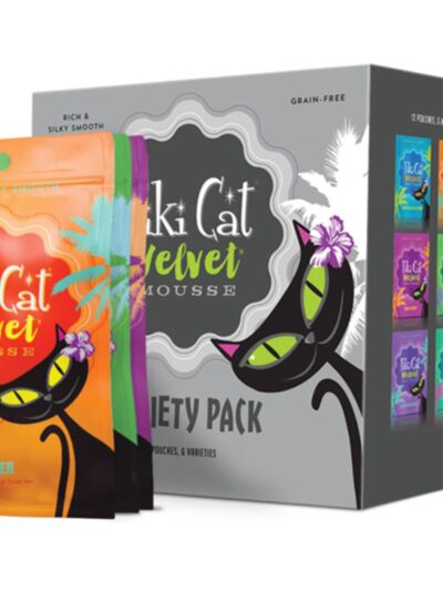Tiki Pets Cat Velvet Mousse 2.8oz. Variety Pack (Case of 12)