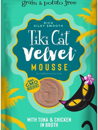 Tiki Pets Cat Velvet Mousse Tuna and Chicken in Broth 2.8oz. (Case of 12)