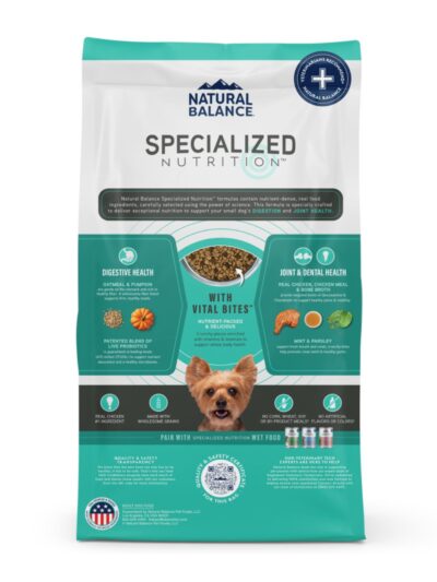 Natural Balance Pet Foods Specialized Small Breed Digestive Joint Dry Dog Food Chicken Oatmeal, 1ea/12 lb
