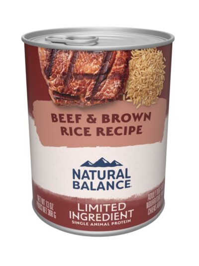 Natural Balance Pet Foods Limited Ingredient Canned Dog Food Beef & Brown Rice 13oz
